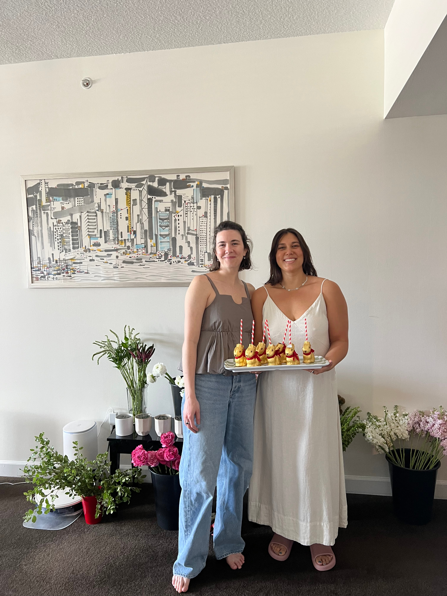 Celebrating with friends and treats