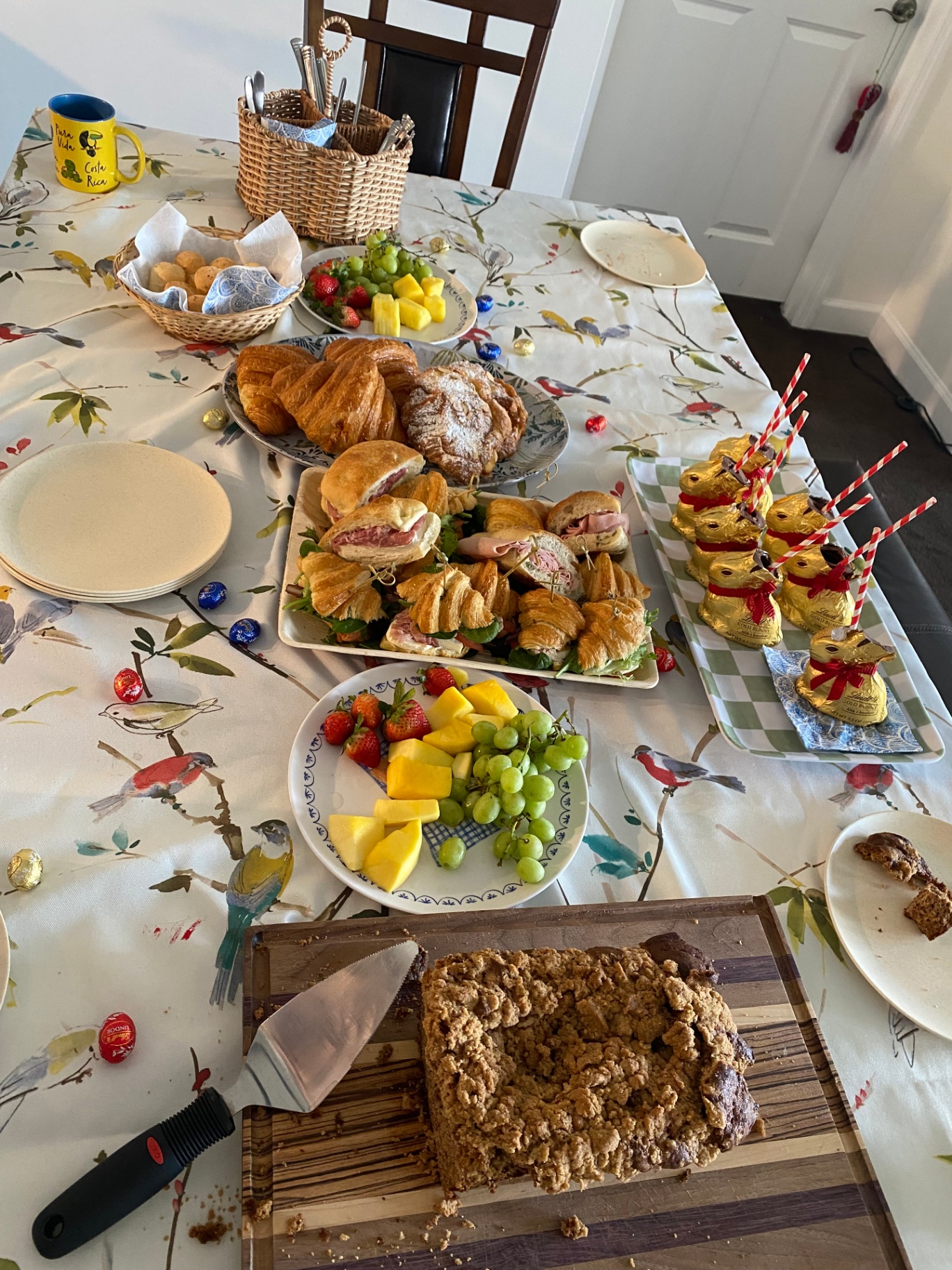 Brunch spread at home