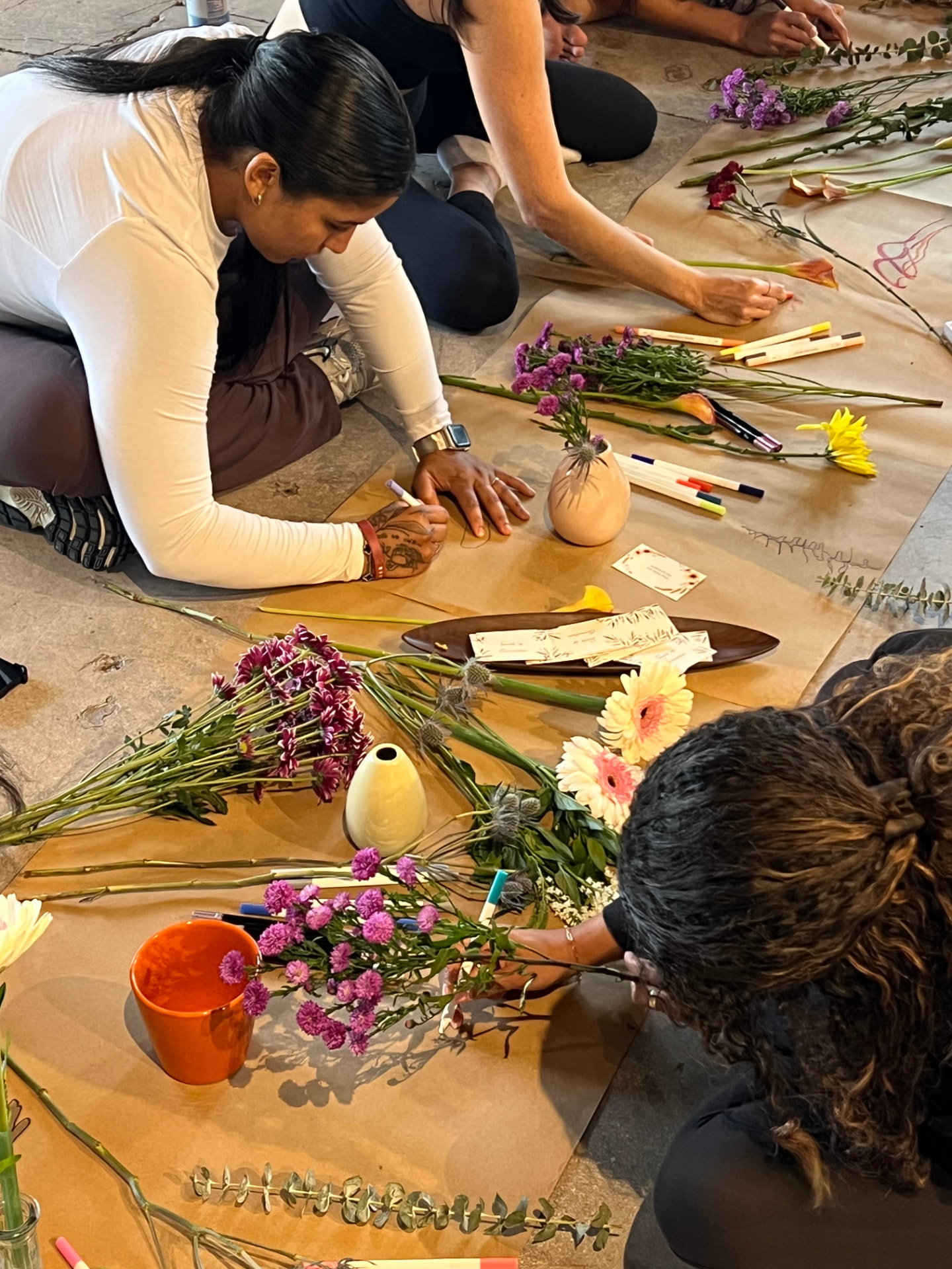 Flower arranging and mindful writing